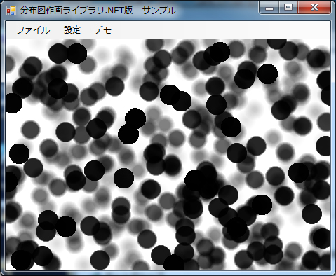 ポイント型描画によるグレースケール・グラデーション分布図