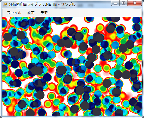 ポイント型描画によるカラースケール・グラデーション分布図