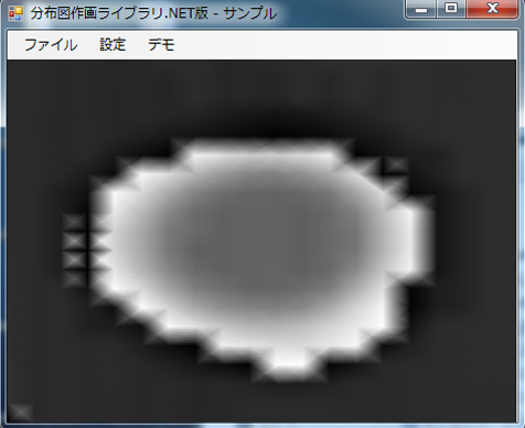 ボックス型(四角形)描画によるグレースケール・グラデーション分布図