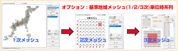 オプション：指定基準地域メッシュ(1次/2次/3次メッシュ)