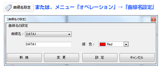 曲線名の設定画面