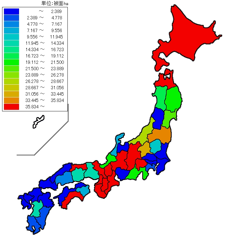 都道府県別分布図作成ソフトウェア